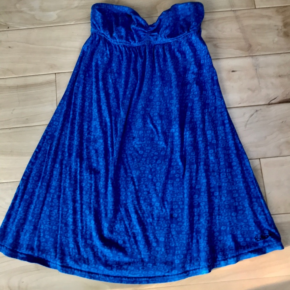 Billabong strapless blue dress